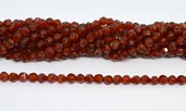 Carnelian Faceted star cut 6mm strand 60 beads-beads incl pearls-Beadthemup