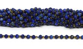 Lapis Lazuli Faceted Rondel 4x6mm strand 52 beads-beads incl pearls-Beadthemup