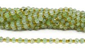 Prehnite Faceted Rondel 4x6mm strand 52 beads-beads incl pearls-Beadthemup