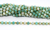 Brazilian Amazonite Faceted Rondel 4x6mm strand 50 beads-beads incl pearls-Beadthemup