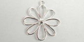 Sterling Silver Pendant Flower/Daisy 25mm-findings-Beadthemup