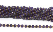 Amethyst Faceted Rondel 4x6mm strand 50 beads-beads incl pearls-Beadthemup