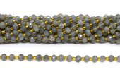 Labradorite Faceted Rondel 4x6mm strand 52 beads-beads incl pearls-Beadthemup