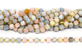 Beryl Faceted Diamond Cut cube 6x6mm strand 45 beads-beads incl pearls-Beadthemup