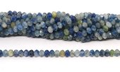 Kyanite Faceted Diamond Cut Rondel 4x6mm strand 76 beads-beads incl pearls-Beadthemup