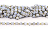 Blue Lace Agate Faceted Diamond cut Rice strand 38 beads-beads incl pearls-Beadthemup