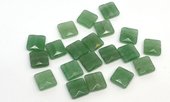 Green Adventurine Faceted flat square 10mm EACH BEAD-beads incl pearls-Beadthemup