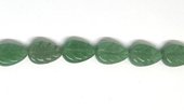 Green Adventurine Carved Leaf 14x10mm Strand 15 beads-beads incl pearls-Beadthemup