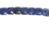 Sodalite Faceted flat square 10mm strand 20 beads-beads incl pearls-Beadthemup