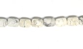Howlite Faceted flat Rectangle 11x8mm strand 18 beads-beads incl pearls-Beadthemup