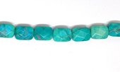 Howlite Blue Faceted flat Rectangle 11x8mm strand 18 beads-beads incl pearls-Beadthemup