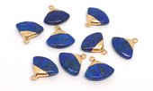 Lapis Fan Pendant 20x18 including Ring EACH-beads incl pearls-Beadthemup