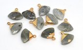 Labradorite Fan Pendant 20x18 including Ring EACH-beads incl pearls-Beadthemup
