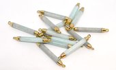 Amazonite 5mm tube connector 45mm including rings-beads incl pearls-Beadthemup