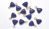 Lapis Triangle Pendant 15x12mm including ring-beads incl pearls-Beadthemup
