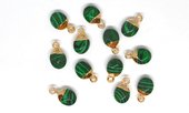 Malachite Imitation Oval Pendant 14x9mm including Rings-beads incl pearls-Beadthemup