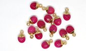 Jade Fuschia Oval Pendant 14x9mm including Rings-beads incl pearls-Beadthemup
