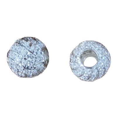 Sterling Silver CZ 10mm bead round 4mm hole EACH