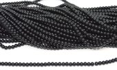 Black Glass 4mm strand 94 beads-beads incl pearls-Beadthemup