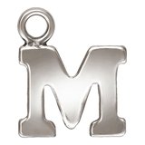 Sterling Silver letter "M" 0.5mm thick 6.6mm x 5.6mm-findings-Beadthemup