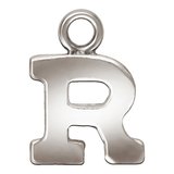 Sterling Silver letter "R" 0.5mm thick 5.8mm x 5.6mm-findings-Beadthemup