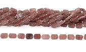 Strawberry Quartz 10x12mm flat rectangle strand 26 beads-beads incl pearls-Beadthemup