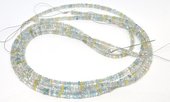 Aquamrine Fac rondel Grad 43cm long 3-5/6mm -beads incl pearls-Beadthemup