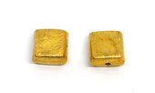 Vermeil Square 10x6mm Brushed 2 pack-findings-Beadthemup