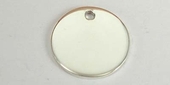 Sterling Silver Pendant Round 20mm high polish dis-findings-Beadthemup