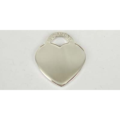 Sterling Silver Pendant Heart 17x19mm high polish