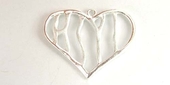 Sterling Silver Pendant Heart 30x23mm 2 pack-findings-Beadthemup