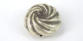Sterling Silver Bead Round 35x20mm Swirl-findings-Beadthemup