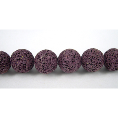 Lava Dyed Round 14mm Grape beads per strand 29Beads