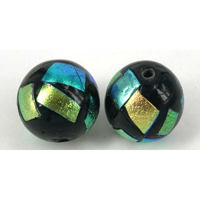 Dichroic 20mm glass bead BLACK