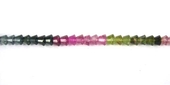Tourmaline multi 4mm Polished Pyramad beads per strand 120-beads incl pearls-Beadthemup
