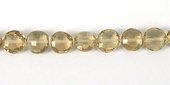 Champagne Quartz 9mm Faceted Flat Round Bead-beads incl pearls-Beadthemup
