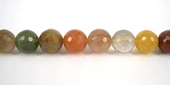 Rutlie quartz multi Faceted round 14mm beads per strand 29-beads incl pearls-Beadthemup