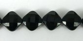 Onyx 15mm Faceted flat Diamond EACH bead-beads incl pearls-Beadthemup