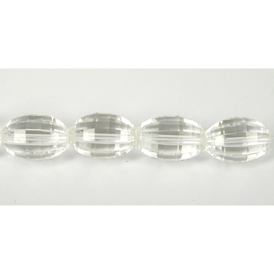 Clear Quartz 11x15mm Faceted oval Bead