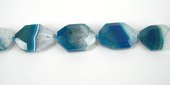 Agate Druzy Dyed Nugget Flat Faceted 35x25mm/-beads incl pearls-Beadthemup