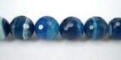Agate Dyed Blue round Faceted 14mm beads per strand 28b-beads incl pearls-Beadthemup