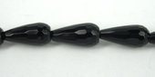 Agate Black Teardrop.Faceted 10x20mm beads per strand 20Beads-beads incl pearls-Beadthemup