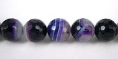 Agate vein Dyed round Faceted 18mm Purple/22-beads incl pearls-Beadthemup