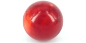 Red Coral 24mm round "A" with black mark-beads incl pearls-Beadthemup