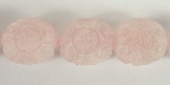 Rose Quartz Crvd/Matt 12x14mm Oval Bead EACH-beads incl pearls-Beadthemup