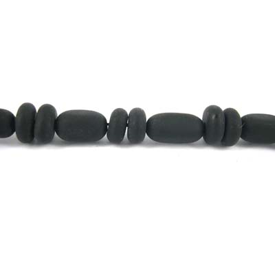 Black Stone  Rondel+Barrel /strand 55 Beads