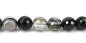Agate Black banded round Faceted 10mm beads per strand 39-beads incl pearls-Beadthemup