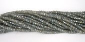 Labradorite coated 4mm Faceted rondel beads per strand 150-beads incl pearls-Beadthemup