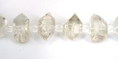 Herkimer Diamond Quartz  approx 15x14mm EACH BEAD-beads incl pearls-Beadthemup