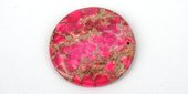 Imperial Jasper Pendant Round 50mm Pink-beads incl pearls-Beadthemup